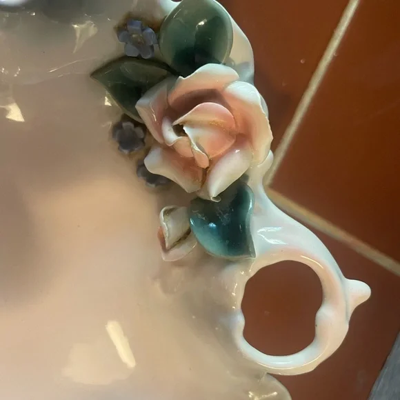 Florence Ceramics Vintage Candy Dish With Pink Rose - Picture 5 of 6